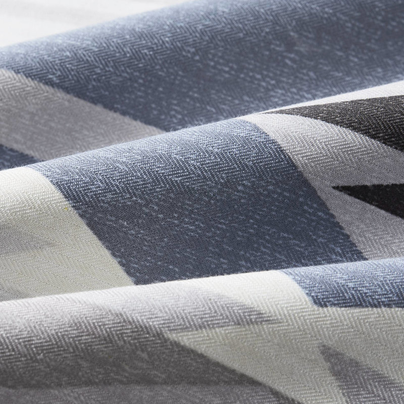 Couette double de 20 cm, de couleur bleue, garnissage épais, envers en microfibre douce et style rustique contemporain