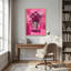 Art mural sur toile, fond de graffiti, pivoines roses en argent-132737700