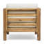 Fauteuil club avec structure en bois - coussins beiges et imperméable pour une détente extérieure