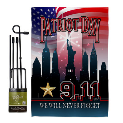 Double Sided 18'' H x 13'' W Polyester Flag Set