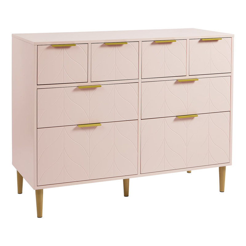 Adams 112cm W 8 - Drawer Chest of Drawers, Pink