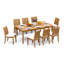8 Seats 9 Pcs Grade-A Teak Wood Dining Set: 83" Rectangle Table And 8 Lagos Armless Chairs #11LG1800-1458020275-1458020277