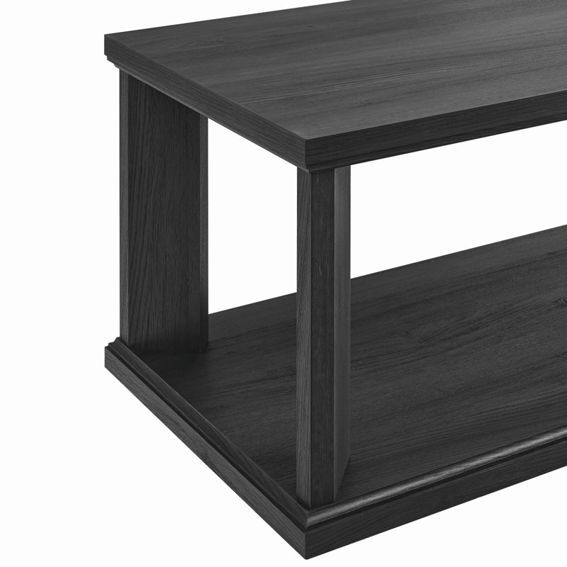 COTEL Coffee Table For Living Room, Modern 2-tier Tea Table With Storage Shelf, Rectangular Center Coffee Table For Home Office, Bedroom, Apartment, 47.3 X 22x 19.3 Inches