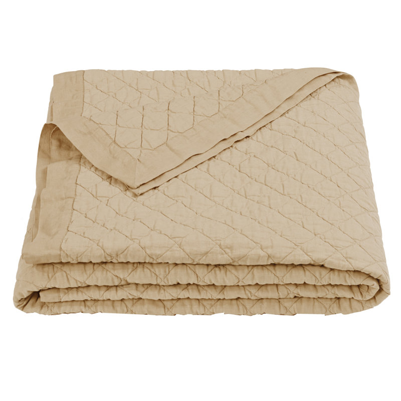 Courtepointe 1 pièce Diamond Linen, Gris, Courtepointe simple