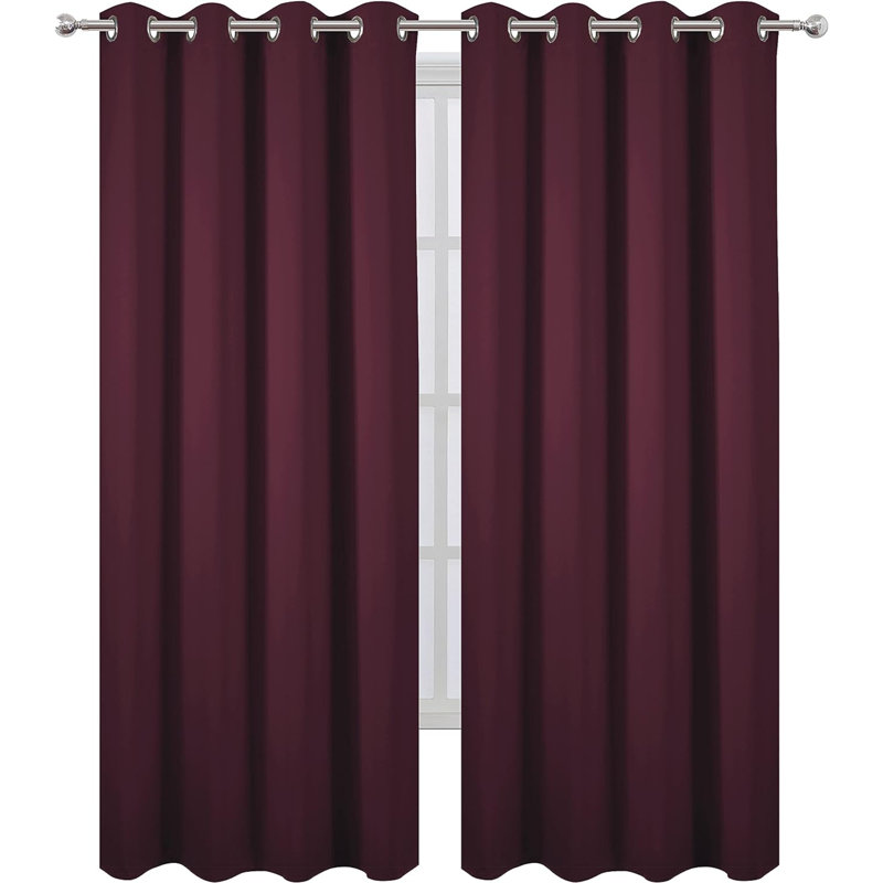 Ogata Room Darkening Curtain Single Panel, Chocolate Brown, 52" W x 84" L