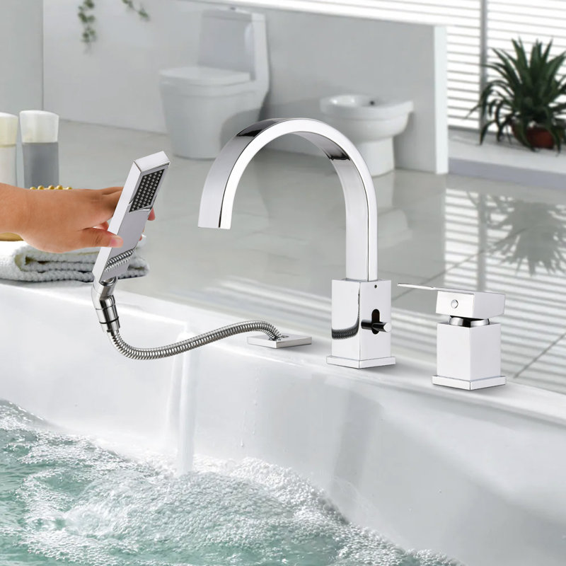 Roman Tub Faucet Set With Rough-in Valve, Chrome