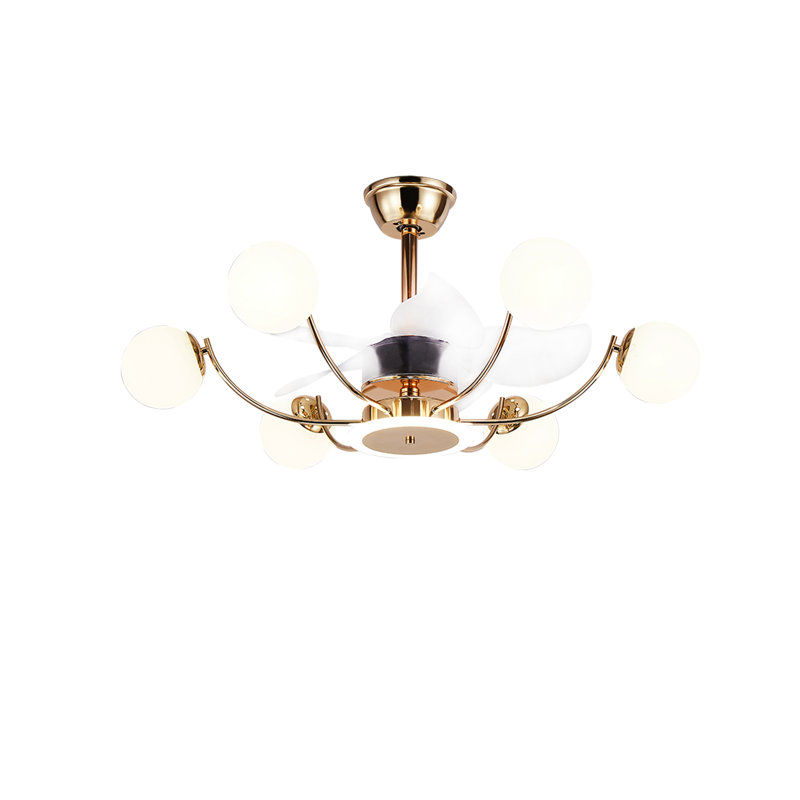 Katheleen 35.4'' Ceiling Fan with 6 Light Kit, Gold