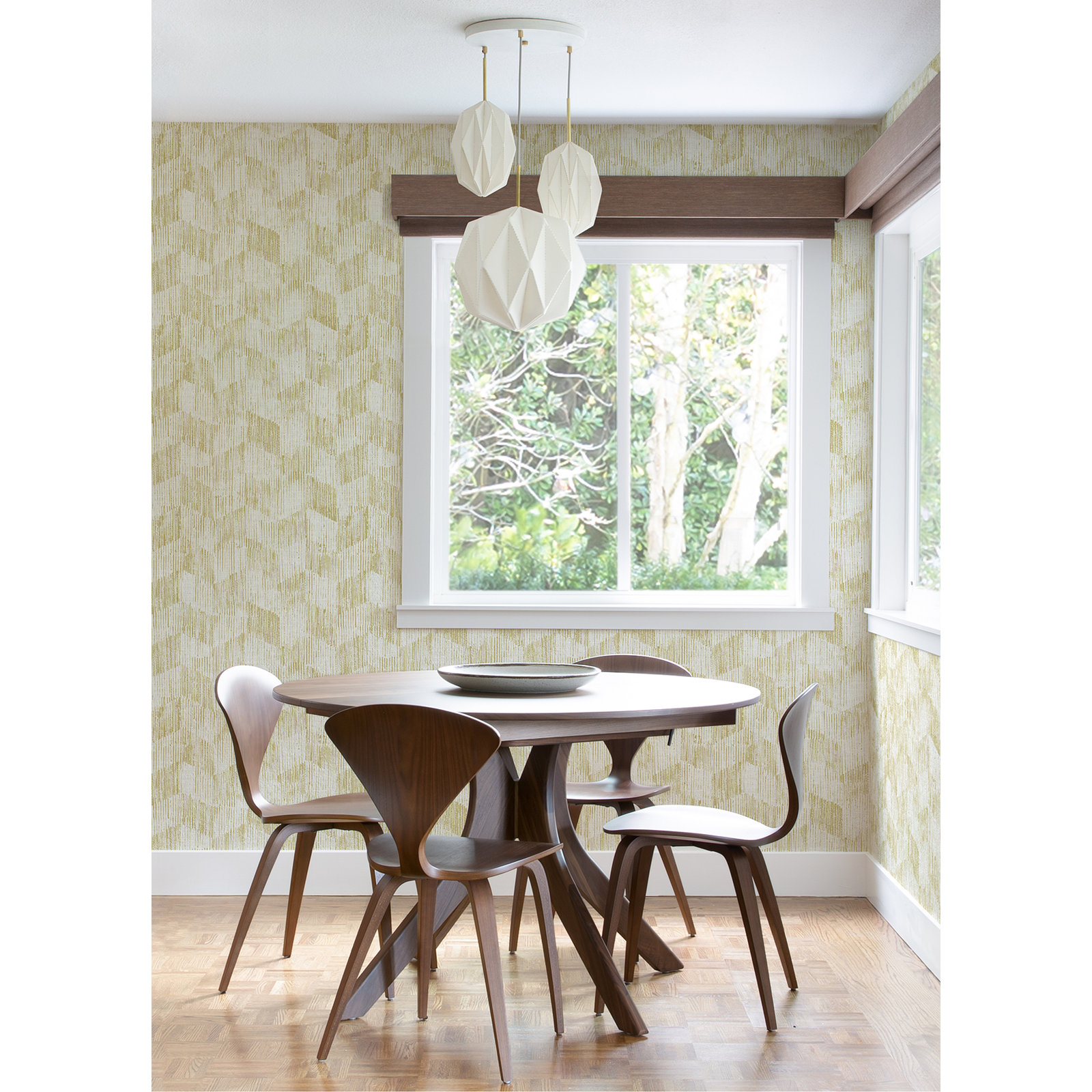 Preslar Modern Geometric Wallpaper, Yellow