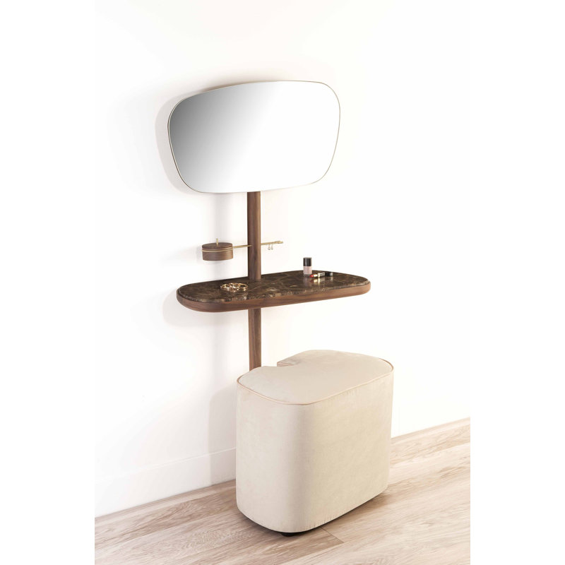 Tocador Oval Pouf, Cream Velvet