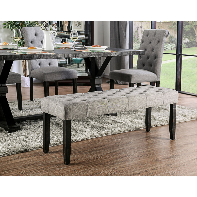 Adaiah Upholstered Bench,entryway bench, dining bench, Light Gray