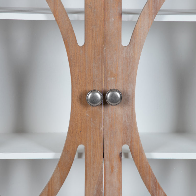 Garces Accent Cabinet, White/Walnut