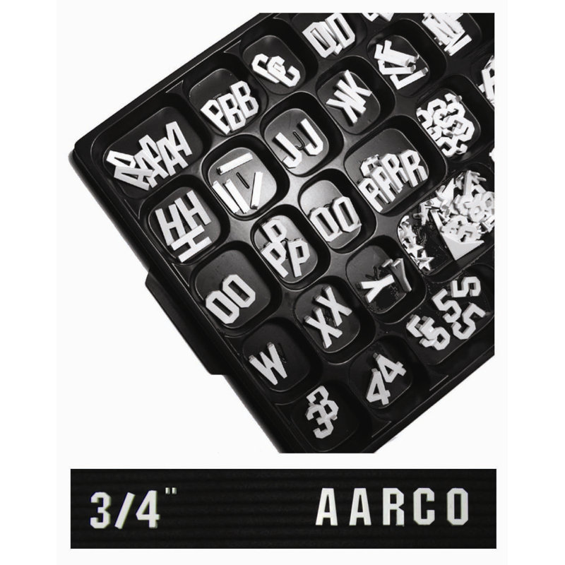AARCO 330 Characters Magnetic & Lettering, 0.75" H x 13" W x 10" D