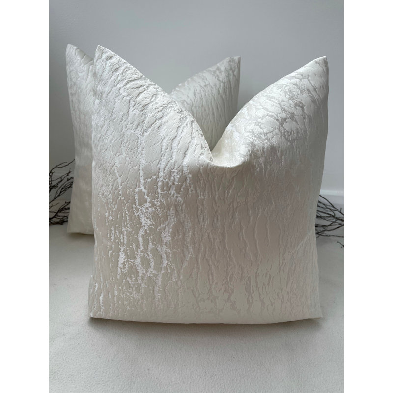 Abstract Square Cushion Cover, Ivory