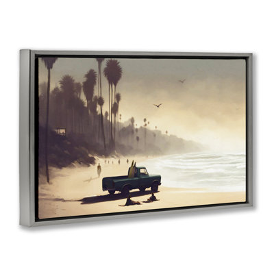  Dreamy Beach Tropical View Framed Floater Canvas by Noah Bay