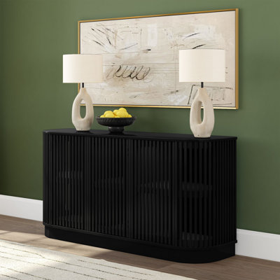 Contour 59" Curved Sideboard/TV Stand with Slat Doors