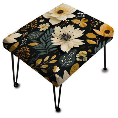 Nostalgie beige et vert motif floral Delight - Repose-pieds rectangulaire floral