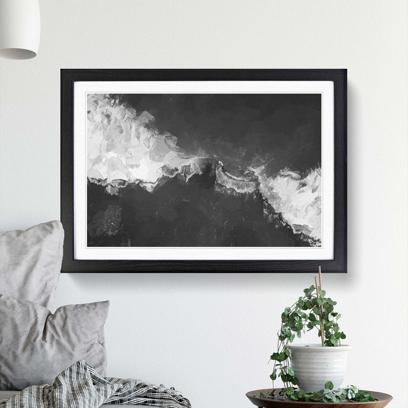 Surfing the Waves - Framed Print, Black Framed, 48cm H x 65cm W x 2cm D