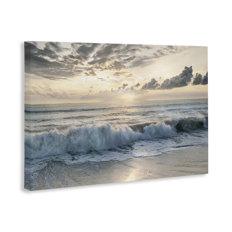 Coucher de soleil sur une toile de rivage, conception de Mike Calascibetta, H 24 po x l 36 po
