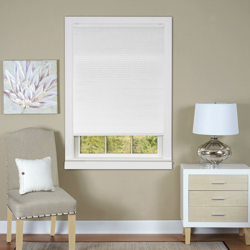 Semi Sheer Pleated Shade, Alabaster, 36" W x 64" L