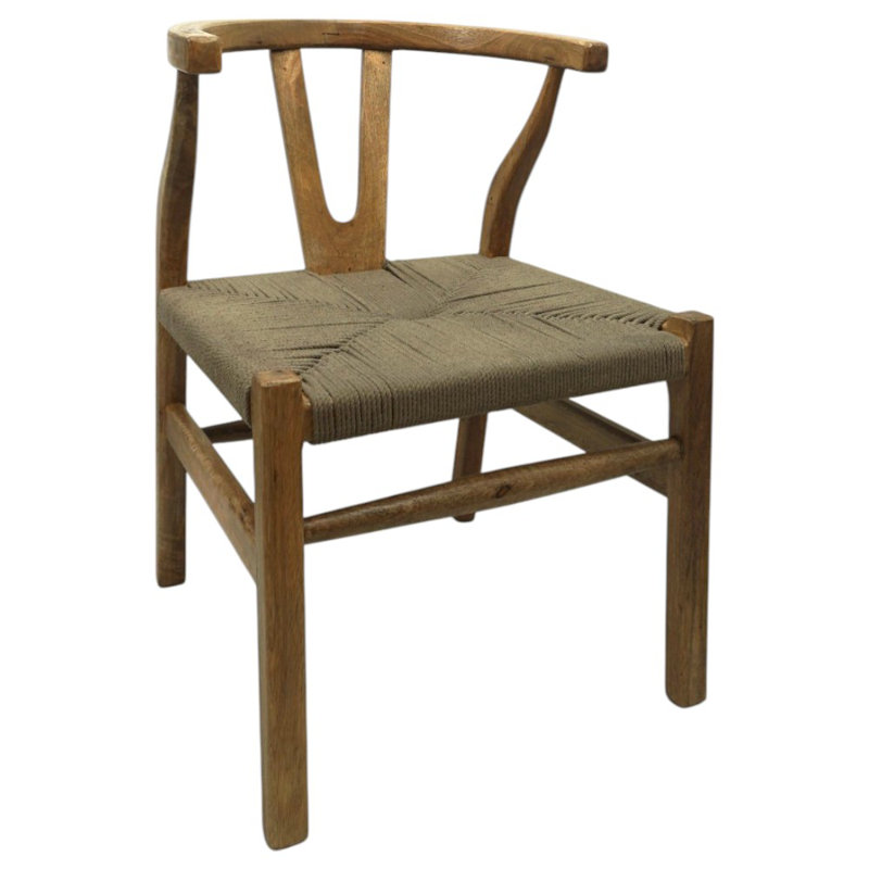 Chaise de salle à manger en bois naturel fabriquée à la main