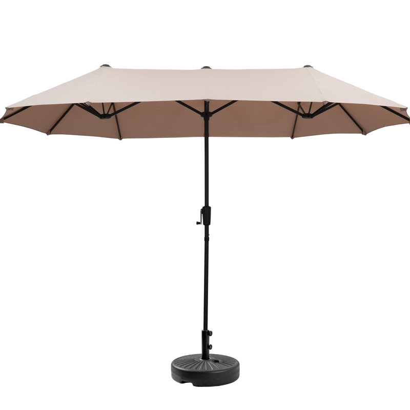 Parasol de patio 13 pi avec base, Kaki