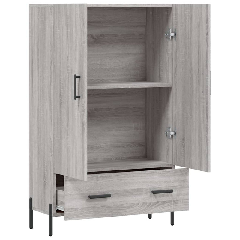 115cm H x 70cm W Standard Bookcase, Grey/Sonoma