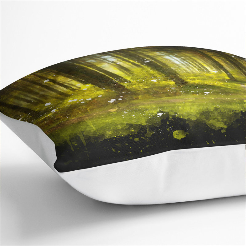 Green Forest Vol.4 Paint Splash Square Throw Cushion, 55cm H x 55cm W x 20cm D, White