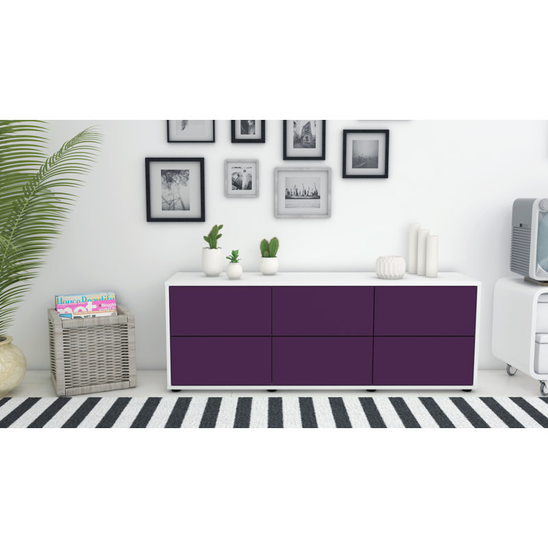 Wunderlich Unfinished TV Stand for TVs up to 60, Purple / Matte White