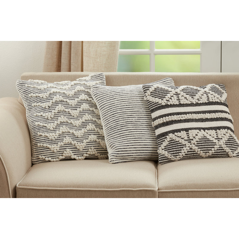 Housse de coussin en coton Kema, Polyester/ Bourre en polyester