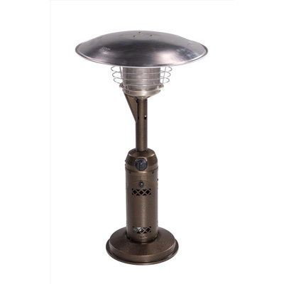 Chauffe-terrasse de table en acier inoxydable au propane 11 000 BTU Living Accents 75 pieds carrés