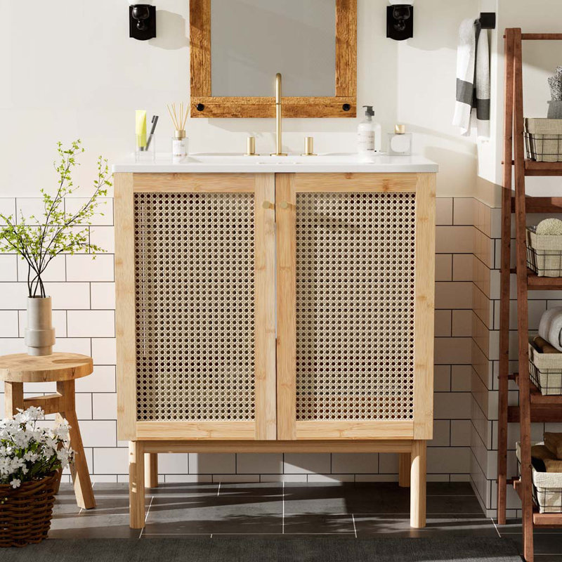 Bathroom Vanity with Ceramic Sink, Wood