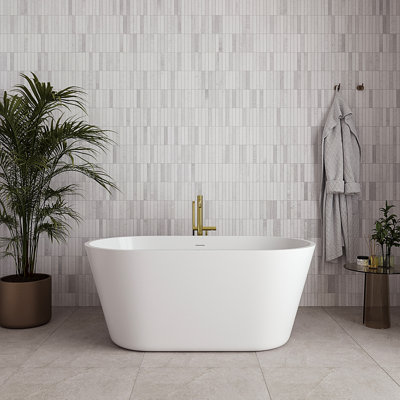 54" Streamline Soaking Freestanding Tub With Internal Drain