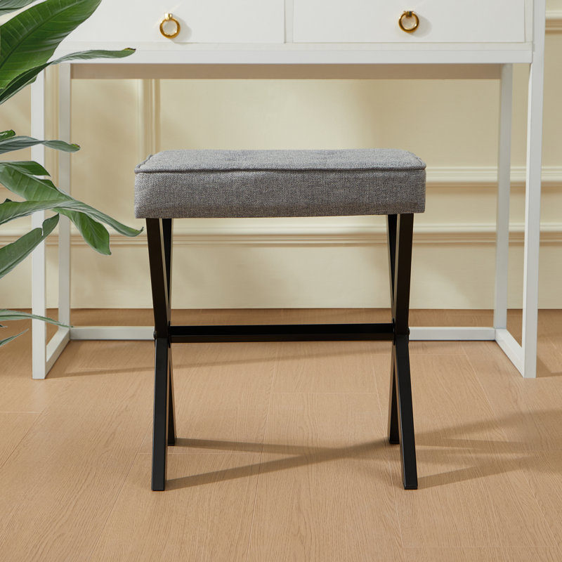 Tabouret d'appoint Cracraft, Noir, Gris