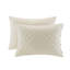 Couvre-lit réversible kaki, très grand, coton avec garniture boutonnée et taie d'oreiller