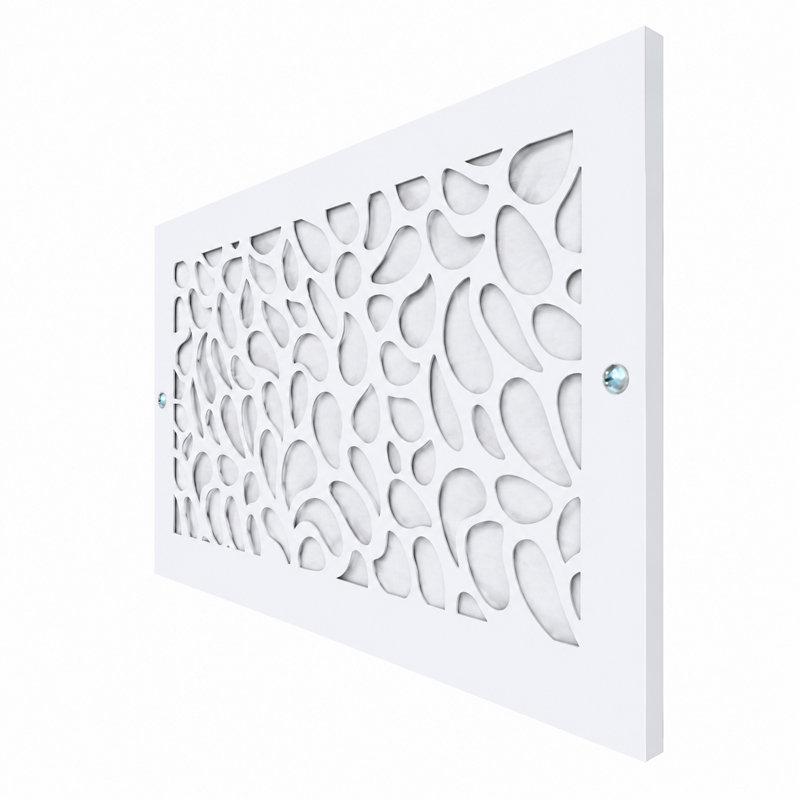 Registres muraux et de plafond Stellar Air White avec vis en laiton - 6 x 16 (ouverture de conduit) 8 x 18 taille totale - goutte de pluie