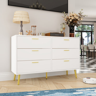Ololade 6 Drawer Accent Chest with Metal Legs by Mercer41