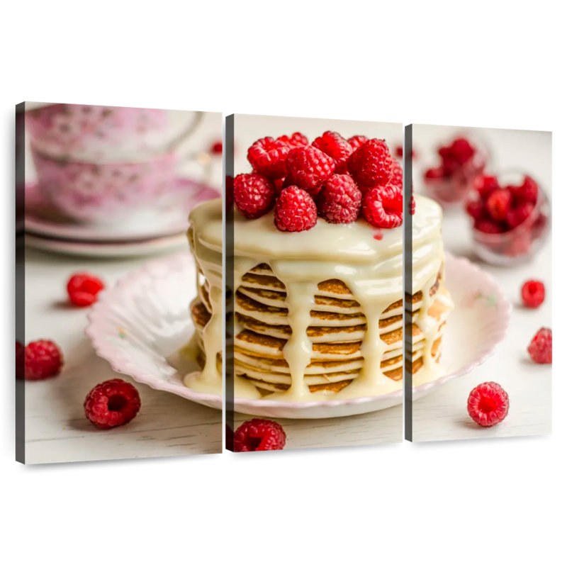 Crêpes crémeuses à la framboise Yarlin, H 28 po x l 45 po