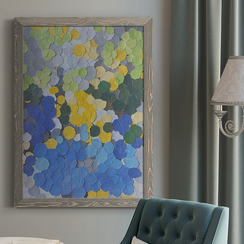 «Lake Como Garden» par Coco Good, reproduction sur toile, H 37,5 po x l 27,5 po x P 1 po, Encadré gris