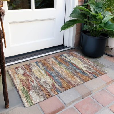 Tapis rectangulaire Aleighna avec envers antidérapant