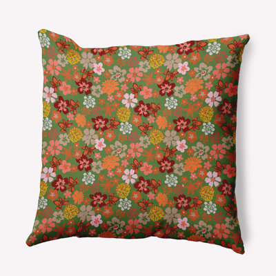 Floral Outdoor Reversible Throw Pillow