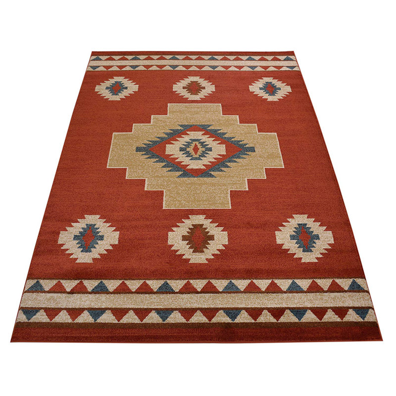 Tapis rouge / beige Seagirt, Rectangle 2 pi 8 po x 4 pi