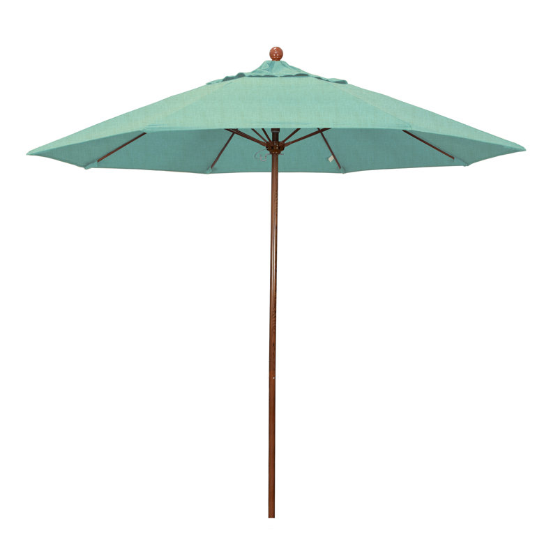 9 pi. Parasol commercial en fibre de verre pour parasol en oléfine, Tissage uni Sunbrella® palette brume
