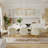 Modern White Faux Marble Dining Table with Double Pedestals Base Pre-Assembly-833936338