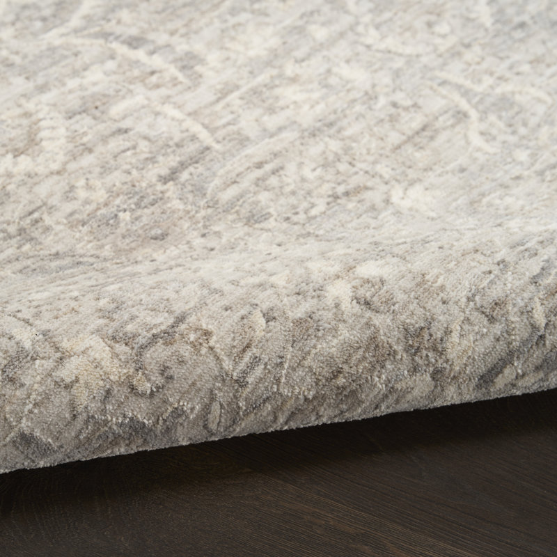 Bentonville 7'10" x 9'10" Grey Vintage Indoor Rug, Rectangle 6' x 9'