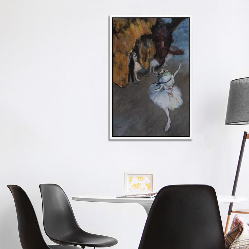 Frog Star by Melinda Copper - Painting on Canvas, White Framed, 101.6cm H x 66.04cm W x 3.81cm D