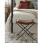 Tabouret d'appoint en cuir véritable Nardone, ensemble de deux