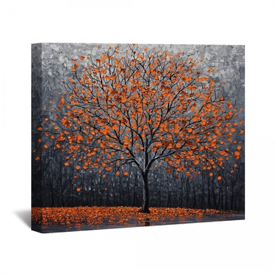 Arbre d'automne sur toile tendue - Décoration murale nature