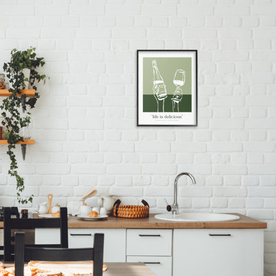 Green Life Is Delicious Framed Giclee, design by Lettered and Lined
