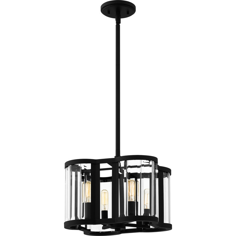 Luminaire suspendu géométrique 4 lumières Astri, Noir mat