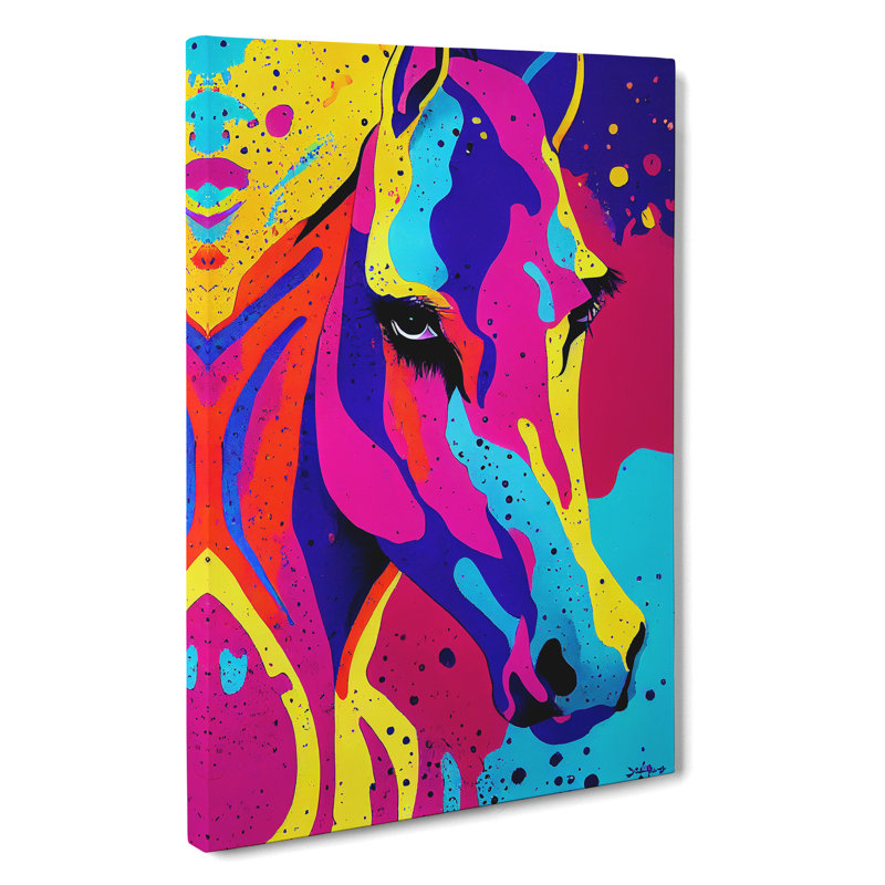 Paint Splash Horse No.2 Abstract - Wrapped Canvas, 50cm H x 35cm W x 3cm D
